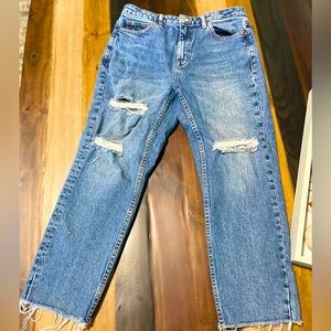 Topshop Straight Jeans Distress
